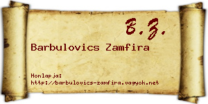 Barbulovics Zamfira névjegykártya